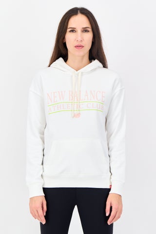 Women Relaxed Fit Long Sleeve Running Hoodie, White
